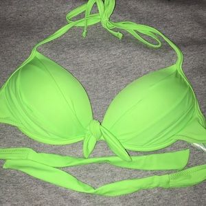 Neon green bikini top